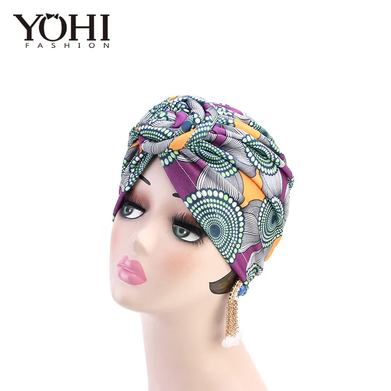 New fashion Ethnic wind vortex knotted hooded hat African fashion fashion hat Muslim hat for women Turban vortex knot scarf lady hat african fashion hat headwraps hijabs national contton muslim women turban headband latest america