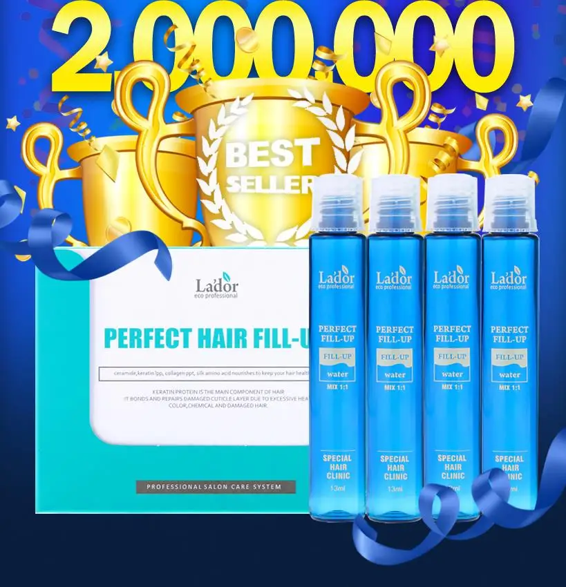 LADOR Perfect Hair Fill-up 20 шт. Кератиновое лечение волос уход за волосами и стайлинг сглаживающий выпрямляющий Кондиционер Маска для волос