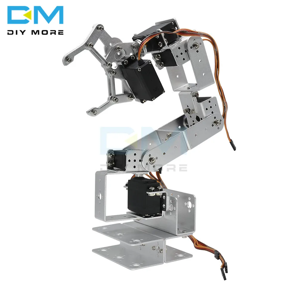 Манипулятор ROT3U 6DOF алюминиевый робот рука механический Роботизированный зажим коготь для Arduino серебро