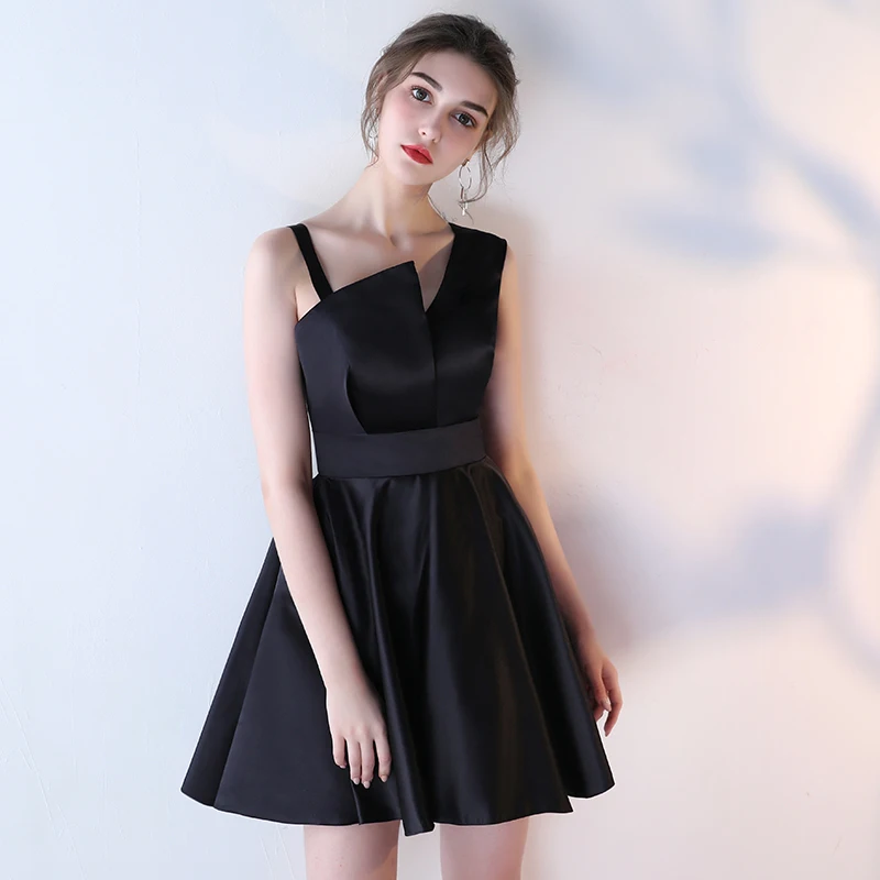 Black Robe de soiree винно-красное платье трапециевидной формы с открытой спинкой без рукавов вечернее платье vestido de festa платья для выпускного вечера платья для вечеринок - Цвет: Black