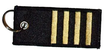 

Pilot Four Bars 4 Stripes A High Quality Embroidered Key Ring With a Stable Ear For Your Keys
