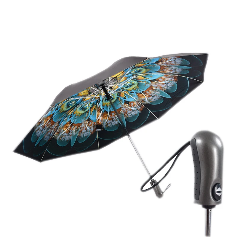 

Automatic Umbrella Rain Women Flower Car Sunny Parasol Folding Reverse Umbrellas corporation Paraguas Guarda Inverted Chuva