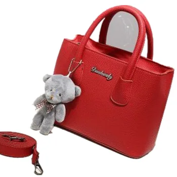 

BLGBY Fashion Women Bags Cute Diamond Lattice With Bear Messenger Bag Women ladies Handbags Crossbody Bags For Women