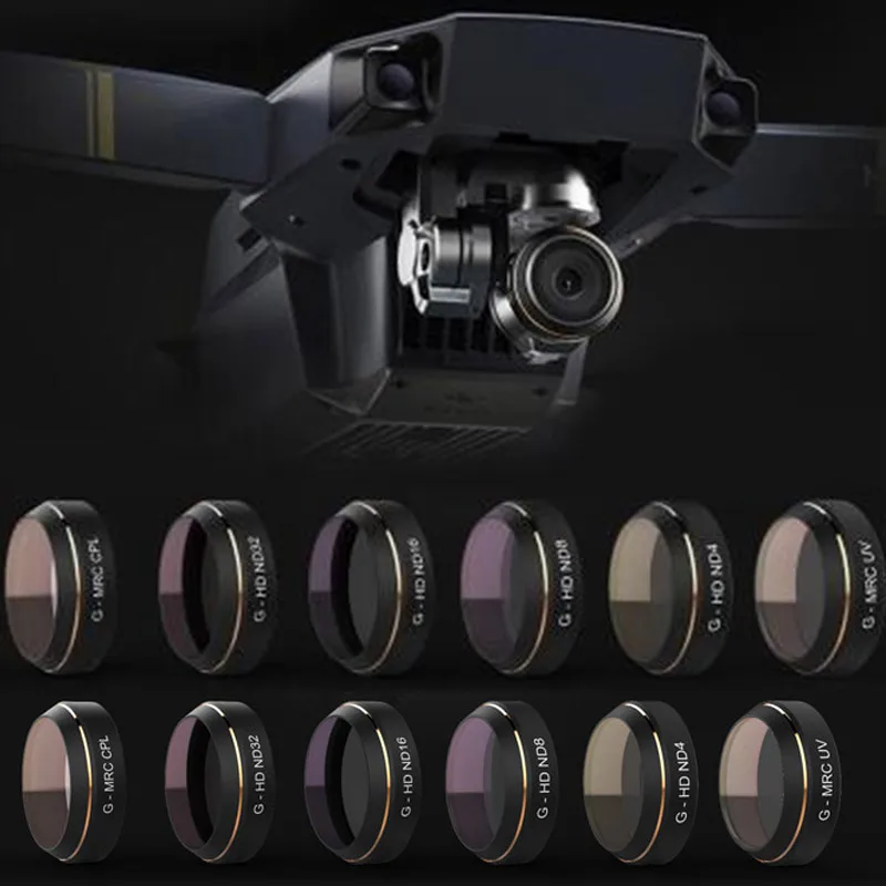 Набор фильтров ND4 ND8 ND16 ND32 HD CPL для квадрокоптера DJI MAVIC Pro | Игрушки и хобби