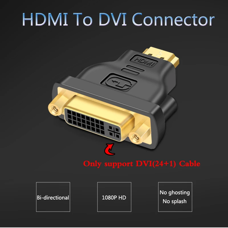 DVI to HDMI Adapter Converter DVI 24+5 Male to HDMI Female Converter Hdmi Cable HDTV LCD PC DVD Projector TV BOX Audio Aux Cable