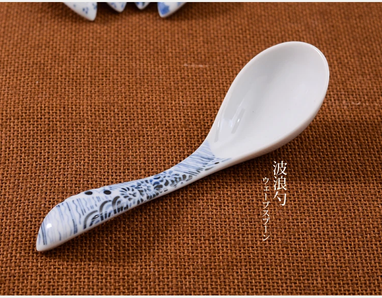 1 шт. керамическая суповая ложка 17 см креативная под-глазурь многоузорная посуда японского высокого качества Сделано в Японии