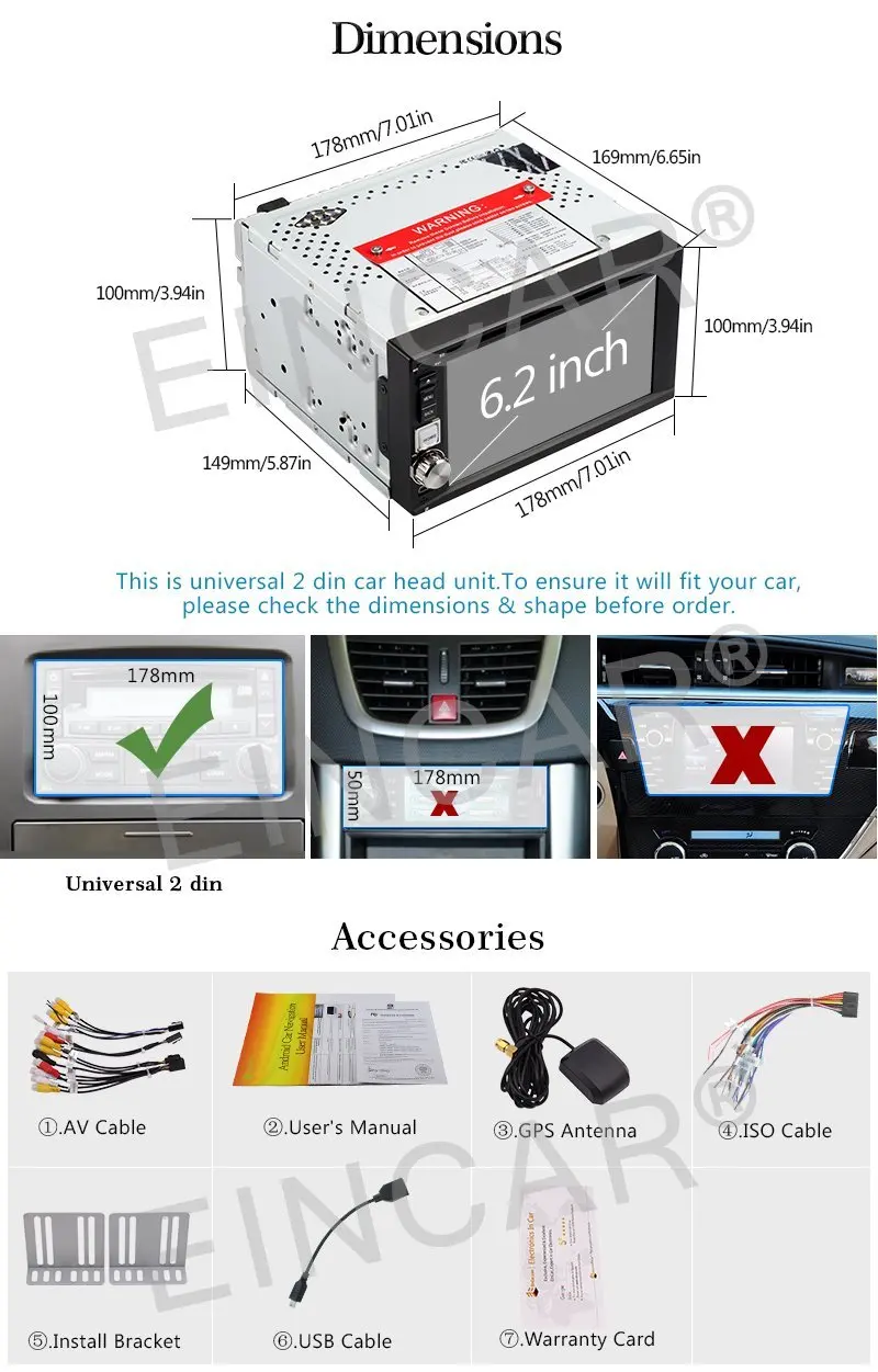 Excellent 4G Dongle+Android 6.0 Car Radio Player In Dash Double 2 din Car Stereo GPS Navigation support Wifi/SW Control/USB/SD input/OBD2 5