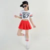 Kid Hip Hop Clothing Dancing Costume White Cropped Tops Sweatshirt Red Skirt for Girls Jazz Dance Clothes Ballroom T Shirt Wear 1