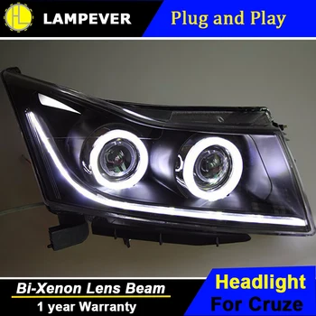 

HLC Car Styling Head Lamp for Chevrolet Cruze led headlights 2009-2014 angel eye led drl H7 hid Bi-Xenon Lens low beam