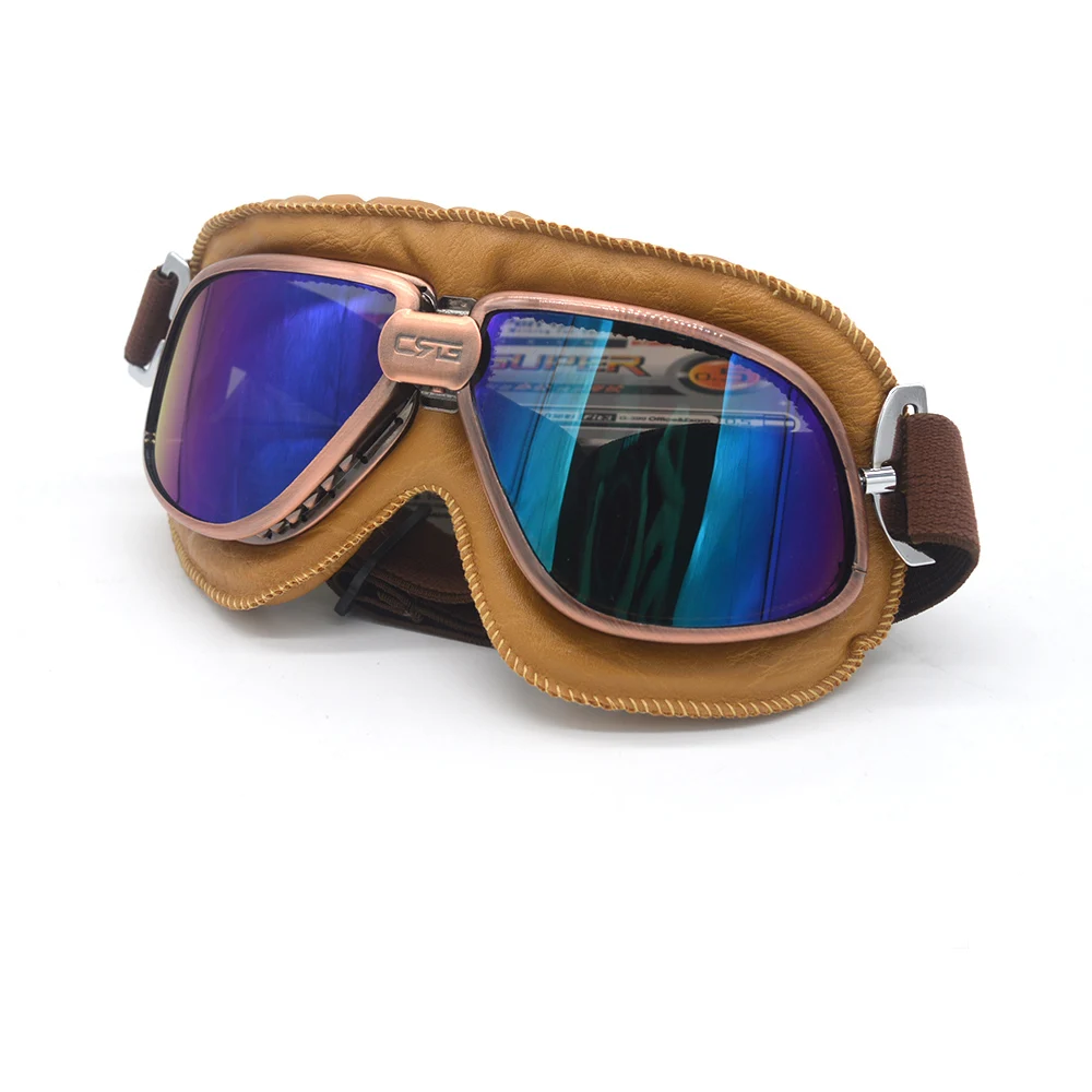 

Vintage Motorcycle Goggles Pilot Motorbike Glasses Retro Jet Helmet For Pilot Cruiser Cycling Bicycle Skiing Sunglasses