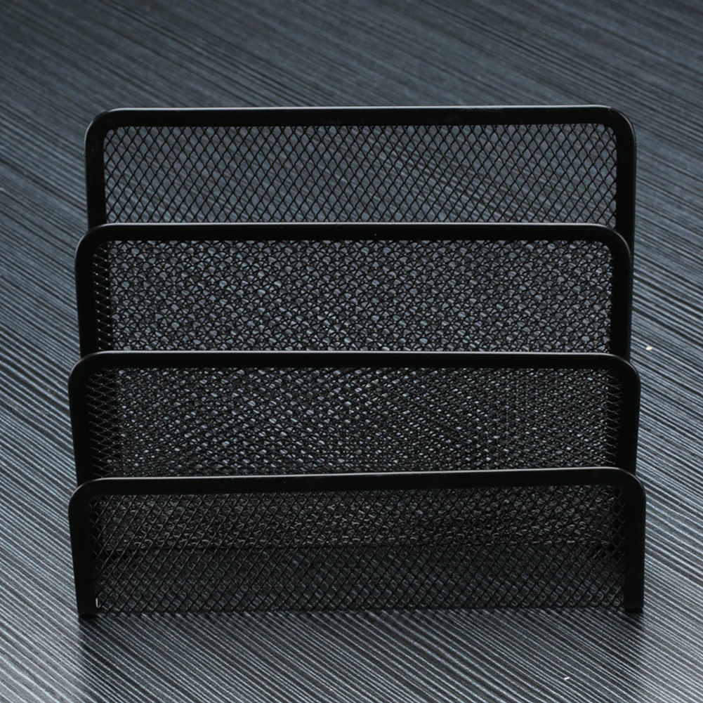 

Desk Organizer Document 3 Layers Metal Mesh Easy Storage Space Saving Tray Lightweight File Holder Office Black Multi-functional
