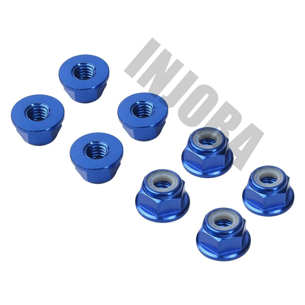 INJORA M4 Metal 4mm Wheel Lock Nut for 1/10 RC Car Crawler Traxxas TRX4 Axial SCX10 90046 D90 Slash 2wd SCTE 4x4 - Цвет: Dark Blue