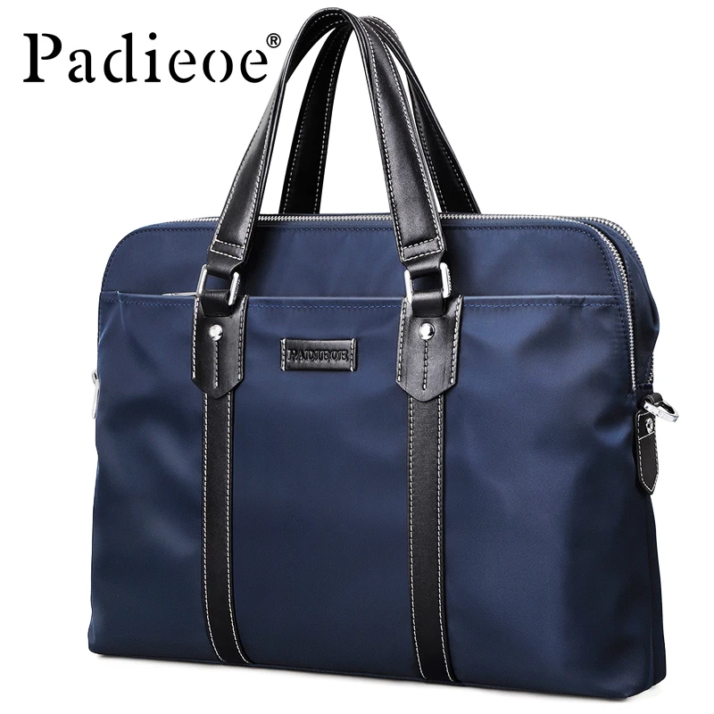 

Padieoe 2019 New office Mens Briefcase document Fashion Nylon Laptop Bag Male the tablet Men's Business Bag Large computer Bag