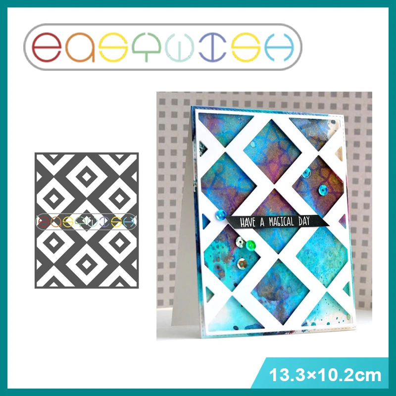 Easywish hombus rectangle background Metal Cutting Dies Stencil for DIY Scrapbooking Album Embossing Paper Cards Making Decor | Дом и сад