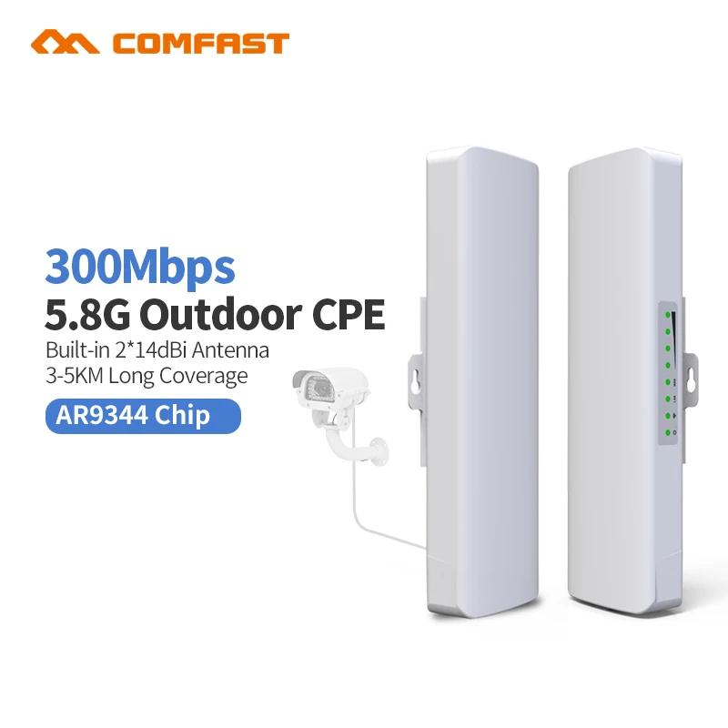 

2Pcs 5.8G COMFAST CF-E312A Wireles outdoor CPE poe access point Antenna wi fi router 300M repetidor wifi receiver long Distance