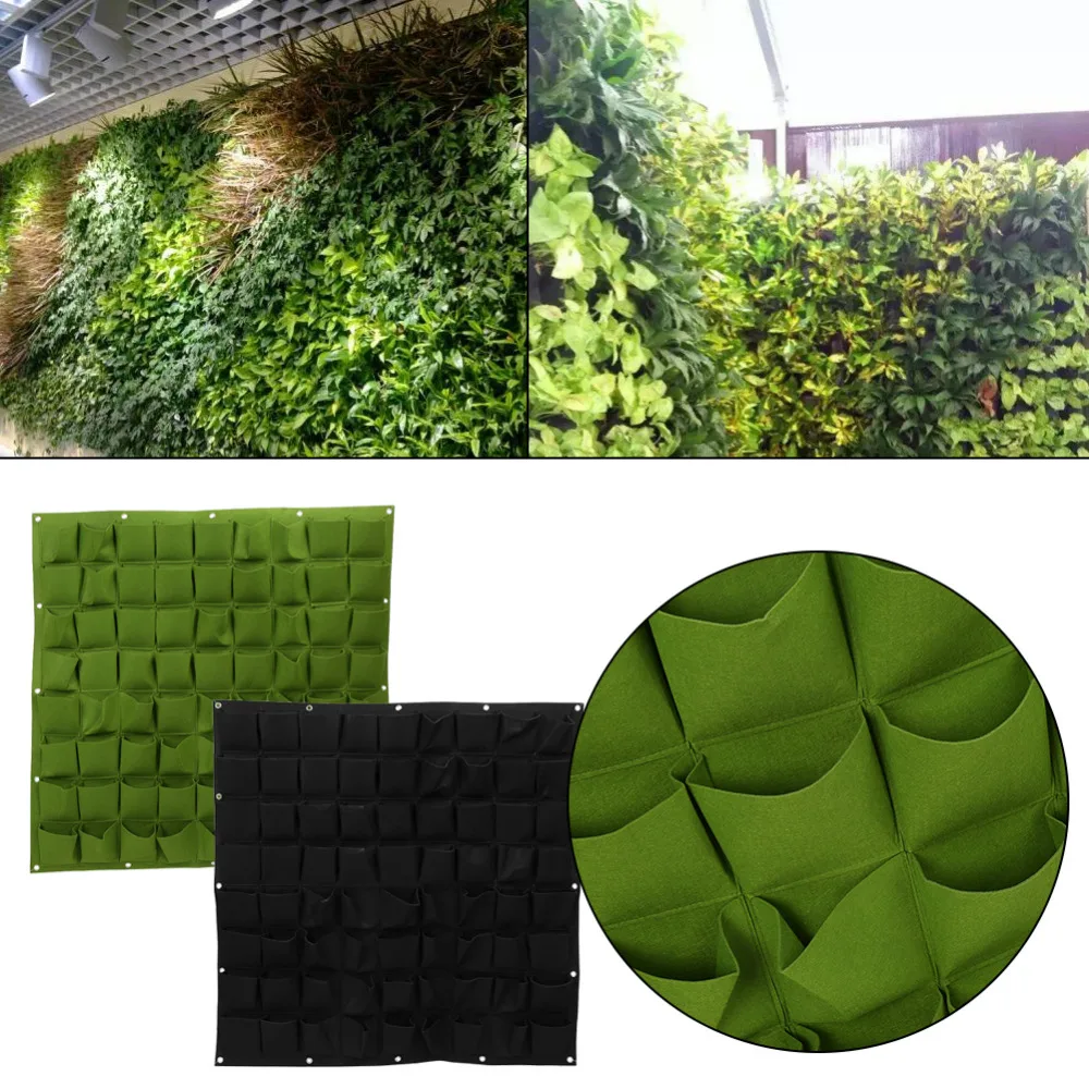 

Garden Grow Bag Pockets Vertical Planter Wall-mounted PE Gardening Flower Hanging Felt Planting Bag Indoor Garden Growing Pot