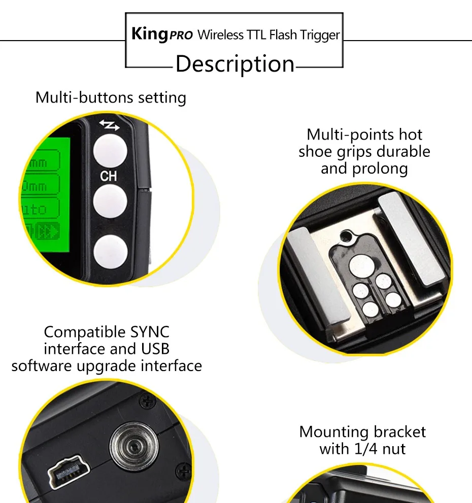 Pixel King Pro беспроводной 2,4 GHZ ttl HSS 1/8000 S Спусковая вспышка с дистанционным управлением для Canon 5D MarkIII Eos 6D 7D 50D 40D