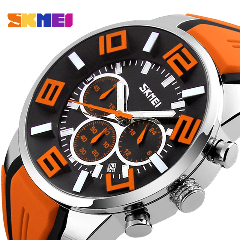Fashion Skmei Stop Watch Top Luxury brand Watches Men Silicone strap casual watches for men waterproof