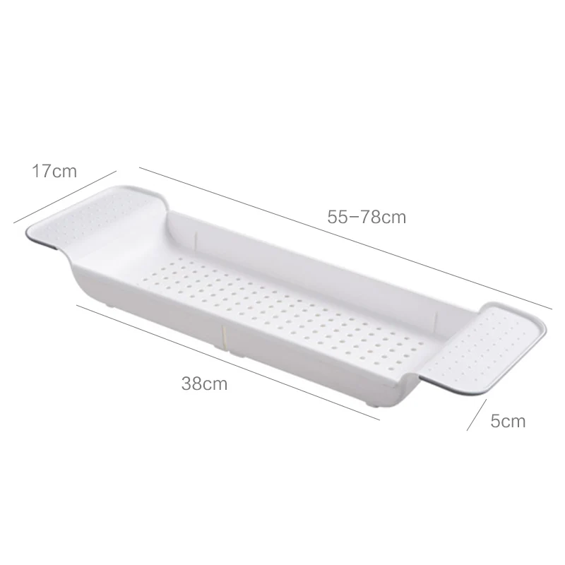 MeyJig Bathtub Storage Rack Bath Tray Shelf Shower Tub Bathroom Tools Makeup Towel Organizer Plastic Kitchen Sink Drain Holder