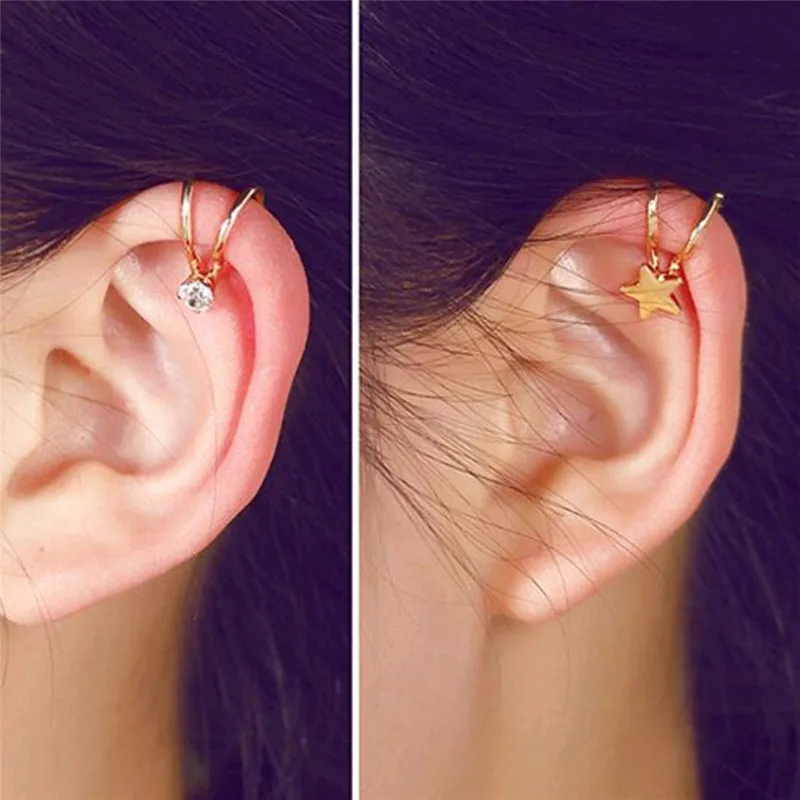 

Fashion Simple Cute Ear Clip Jewelry Water Flower Woman's Heart Earrings Jewelry