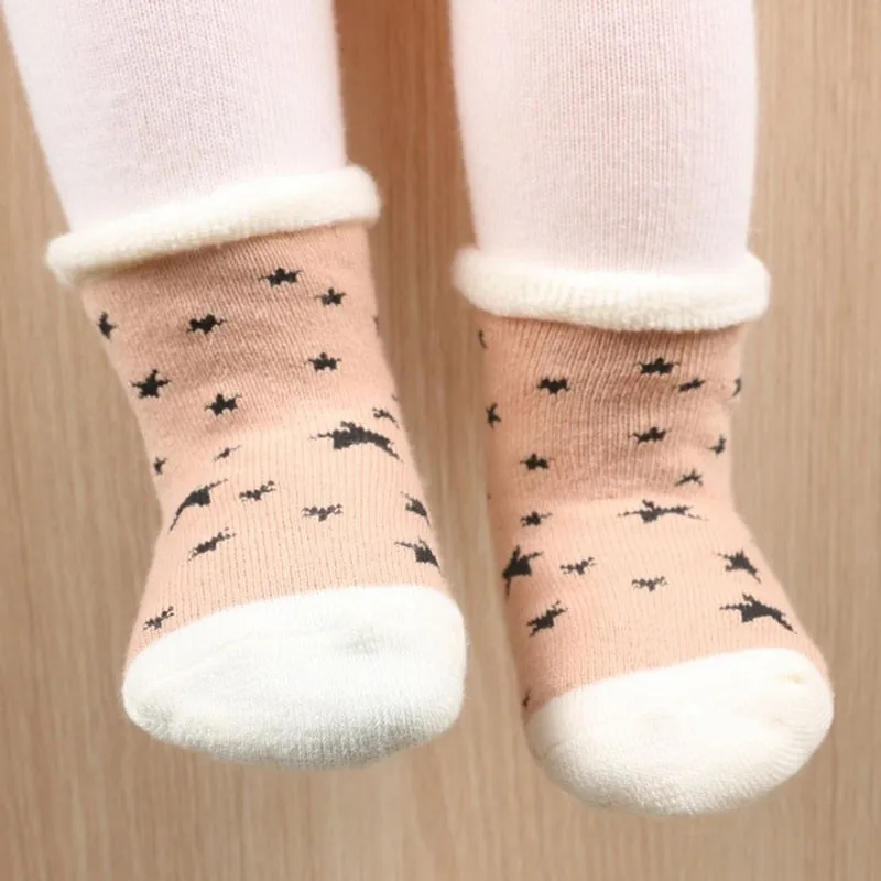 Детские зимние теплые носки хлопок толстые дышащие детские носки не скользящие для младенцев мягкие носки CS.72