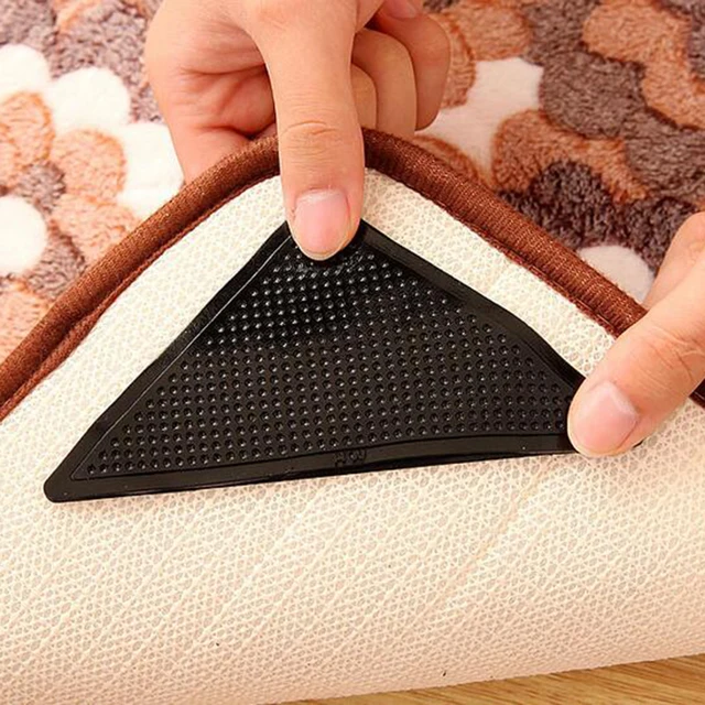 4pcs/Set Reusable Washable Rug Carpet Mat Grippers Non Slip Silicone Grip For Home Bath Living Room Carpet Accessory