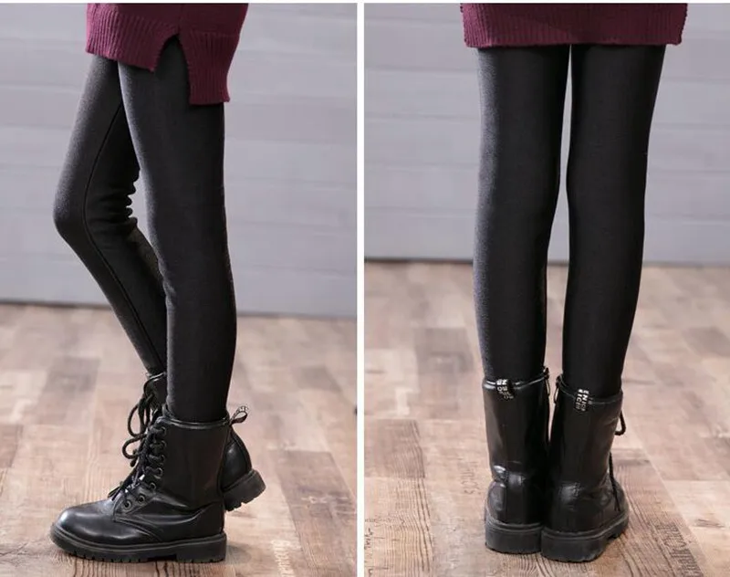 COOTELILI Girls Teenager Pants Girls Winter Leggings Kids Girl Winter Warm Thick Elastic Fleece Pants Children Trousers Clothing (4)