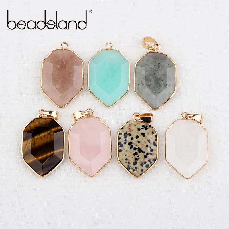 Ожерелье Beadsland с подвеской из натурального камня в форме септакла | Подвески -33000461579