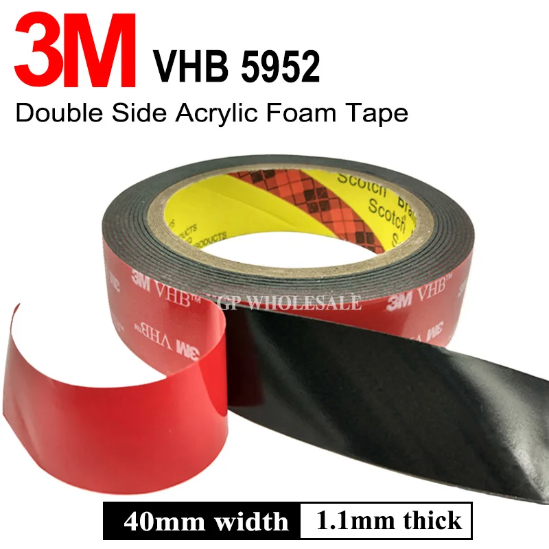 3m Vhb 5952 Black Heavy Duty Mounting Tape Double Sided Adhesive Acrylic Foam Tape 40mmx3mx1 1mm 4cm Width Office Adhesive Tape Aliexpress