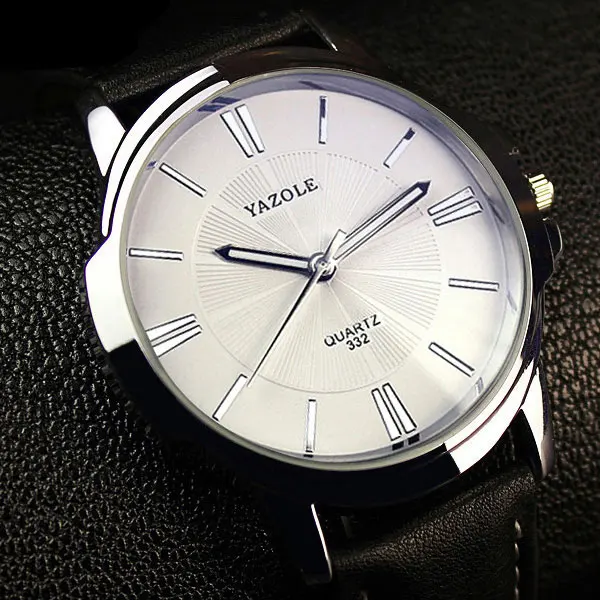 

YAZOLE Fashion Leather Strap Quartz WristWatch Male Analog Clock Business Wrist Watch Men Watches relogios masculino Hours 2019