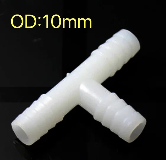 10pcs/lot Outer diameter10mm Plastic pipe joint tee Hose pipein Pipe