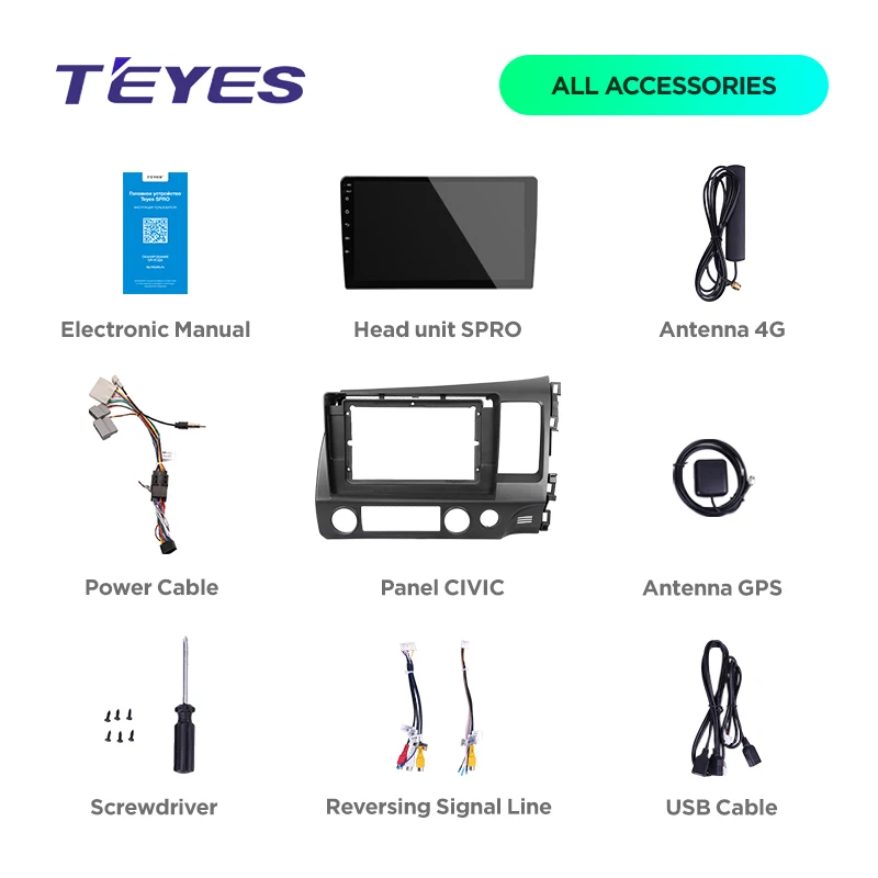 Clearance TEYES SPRO For Honda Civic 8 FK FN FD 2005 2008 2009 2010 2012 Car Radio Multimedia Video Player Navigation GPS Android 8.1 5