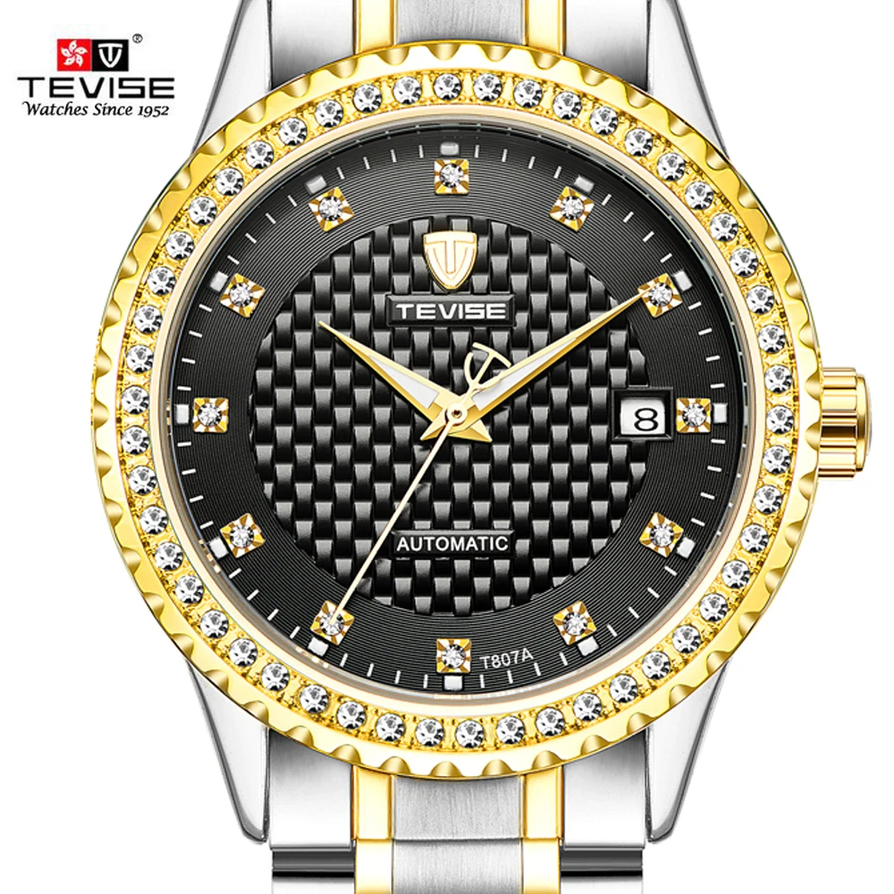 

Relogio Masculino Automatico TEVISE Mechanical Watches Men Fashion Diamond Waterproof Sport Business WristWatch Clock Gift Box