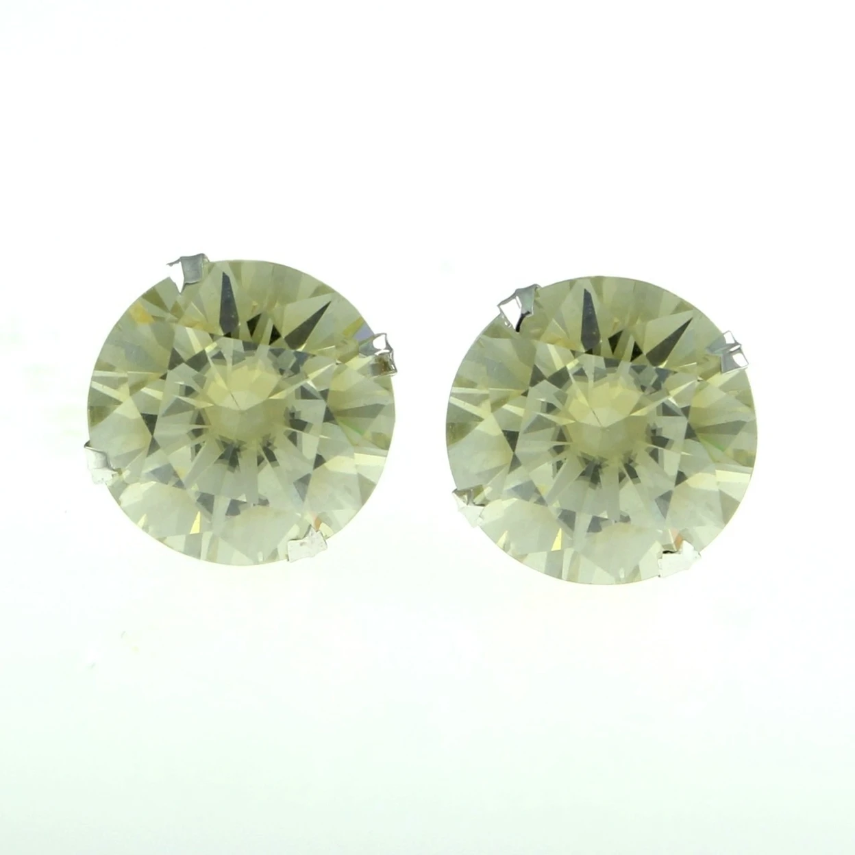1.00 Ct Round Cut Brown VVS1 Stone 18K White Gold Over Studs Earrings $999