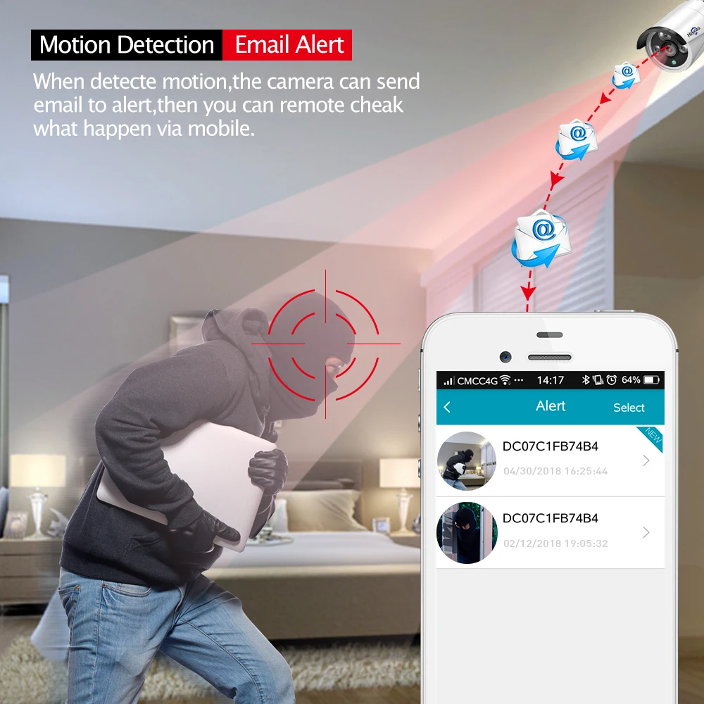  Hiseeu 4MP POE IP Camera Outdoor Waterproof H.265 CCTV Bullet Camera Night Vision P2P Motion Detect - 32850760756