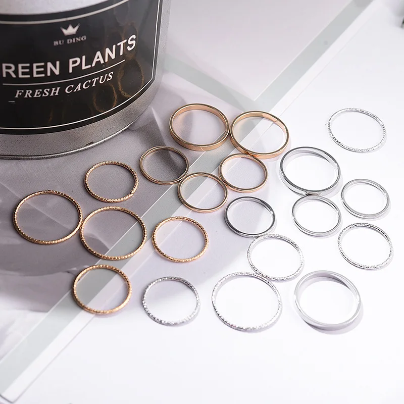 

10pcs Mini Finger Ring Thin Cubic Zircon Ring Round Circle Little Rings Knuckle Rings For Women Jewelry Bagues Phalange Femme