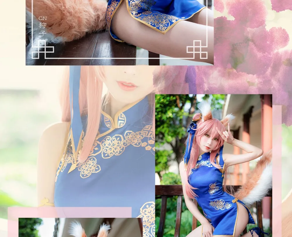 Индивидуальный размер Fate/Grand Order Tamamo no Mae косплей костюм синий платье Чонсам Униформа костюмы для Хэллоуина для женщин аниме ткань