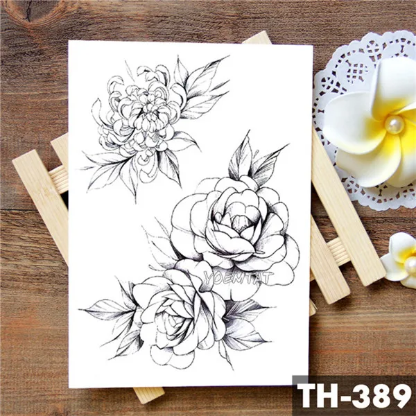 Rose Lace Crystal Clock Waterproof Temporary Tattoo Sticker Star Lily Feather Flash Tattoos Body Art Arm Fake Tatoo Temporary Tattoos Aliexpress