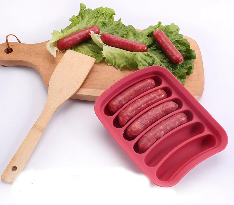 Kcasa силиконовые DIY 6 чашки хот-дог чайник колбаса формы гамбургер завтрак, обед чайник колбаса машины Кухня Кулинария Инструмент
