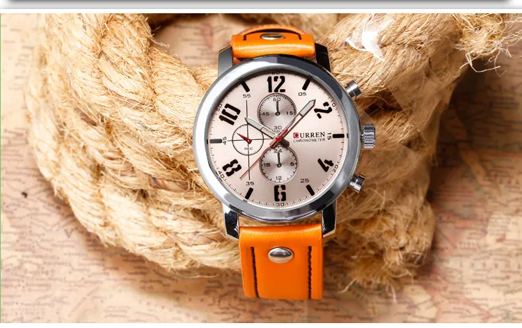 CURREN Мужские часы модные Повседневное кожаный ремешок часы от топ бренда Relogio Masculino Новые аналоговые кварцевые наручные часы Мужские часы