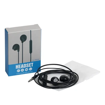 

3.5mm In-ear Noise Cancelling Earphone Stereo Earbuds Headphone with Microphone for iPhone Samsung Galaxy Note 9 Mobile Phone