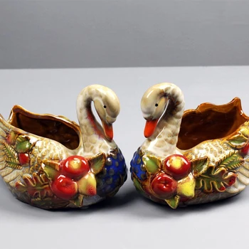 

Swan Ceramic Handmade Fashion Lovers Figurine Storage Holder Decoration Beauty Desktop Home Accessories Gift