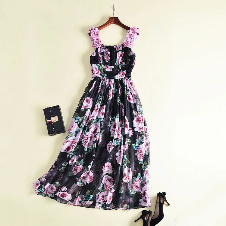 Applicaties Rose Bloemen Gedrukt Lange Jurk 2018 Vrouwen Zomer Bohemian Strapless Zijden Chiffon Maxi Jurk vestidos Applicaties Rose Bloemen Gedrukt Lange Jurk 2018 Vrouwen Zomer Bohemian Strapless Zijden Chiffon Maxi Jurk vestidos