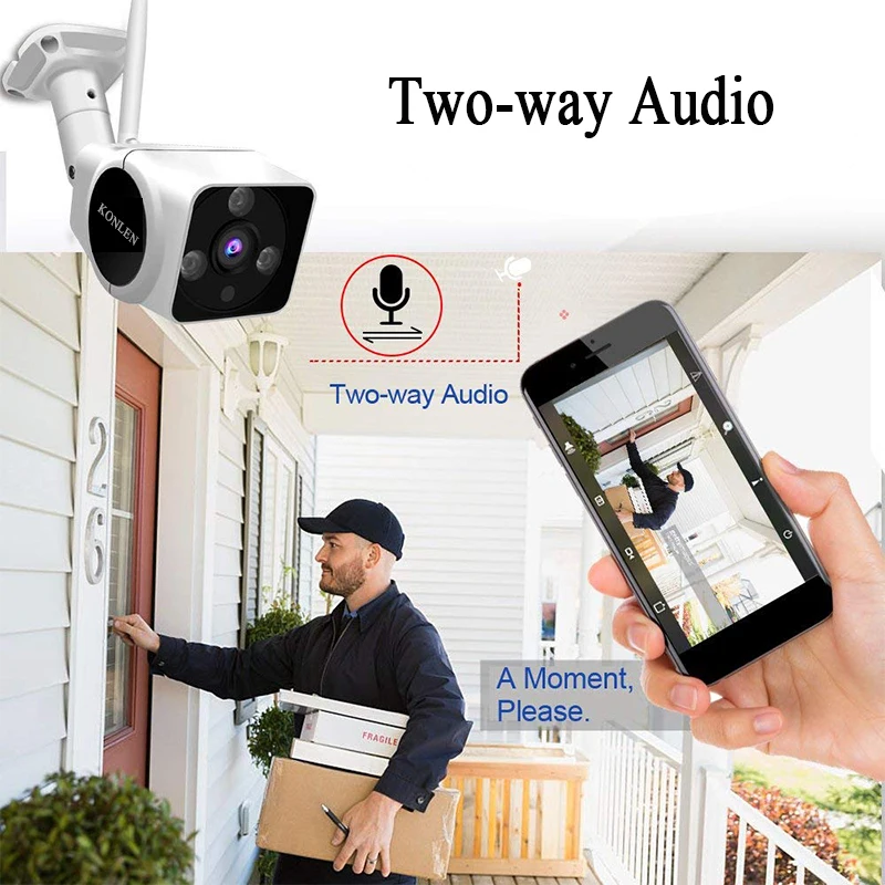 KONLEN 1080P Full HD аудио камера безопасности открытый Wifi Camhi IMX323 Bullet IP Cam Surveillan CCTV 2MP