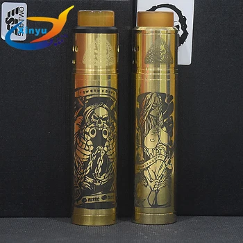 

NEWEST Tower mech mod KIT 18650 battery Brass Mechanical Mod 24mm Vapor Vaporizer Mod with Atomizers Axis RDA E-Cigarette KIT