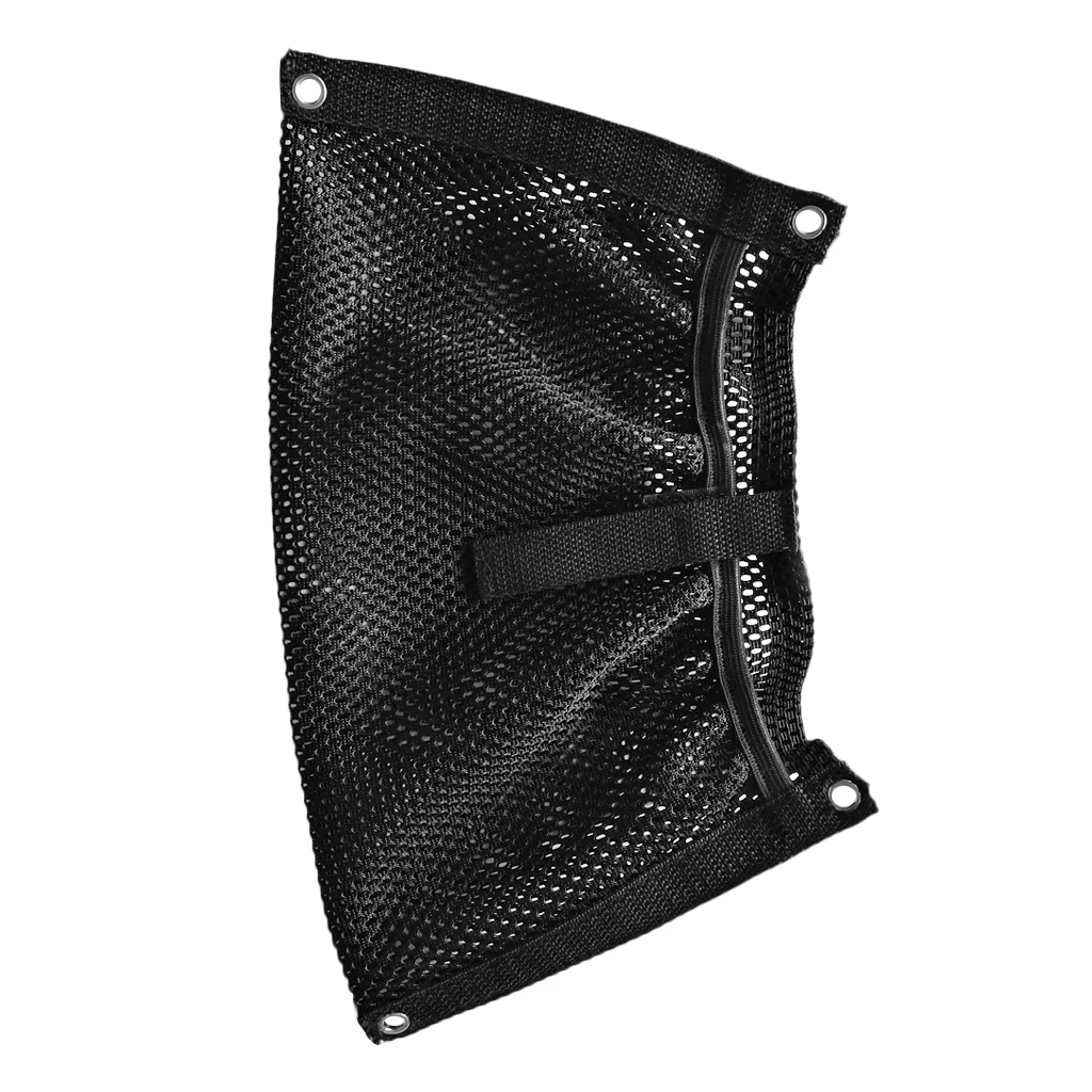Adjustable Black Nylon Storage Mesh Bag Side Pouch Organizer for Marine Boat Yacht Kayak Canoe Dinghy Gear Accessories