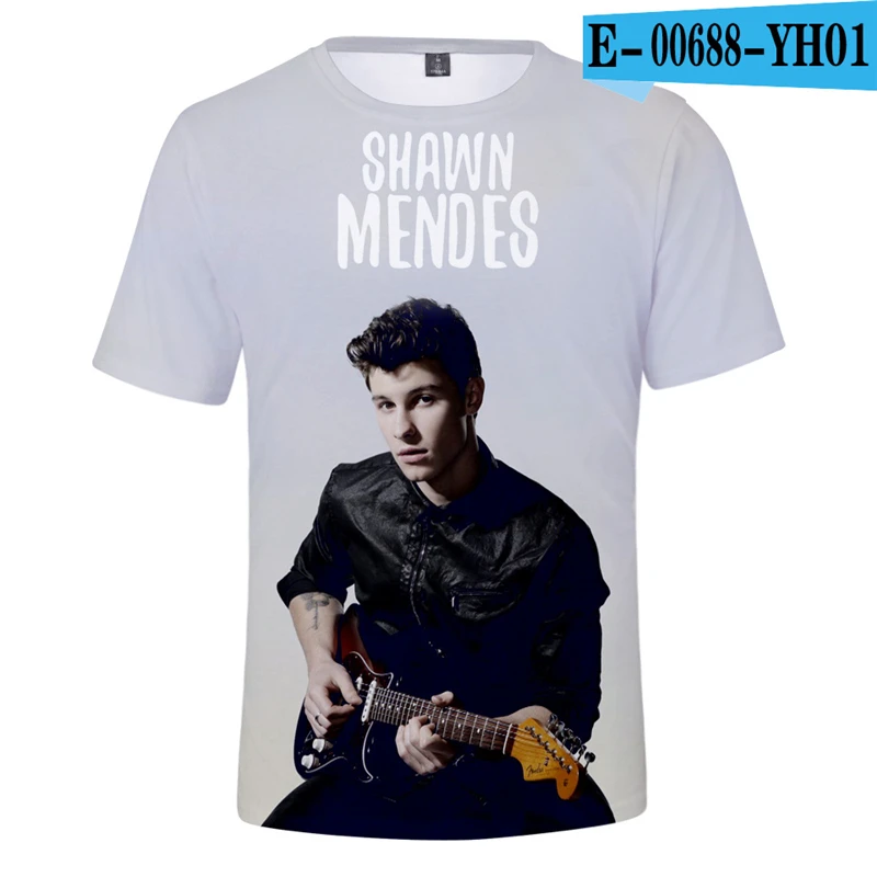 

Shawn Mendes Tshirt Short Sleeve Canada Popular Singer Printed Shirts Causal Shawn Mendes Clothing Breathable Harajuku Harajuku