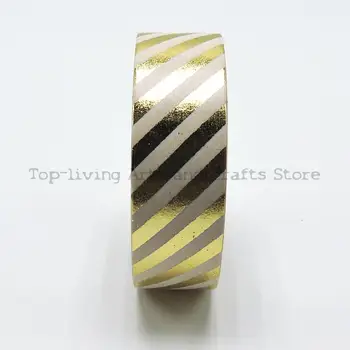 

1Pc/Sell Golden Line Foil Washi Tape 10M Length Kawaii Scrapbooking Tools Japanese Stationery Quality Scrapbook
