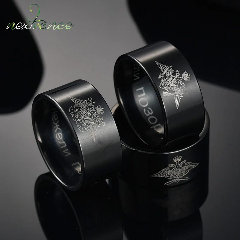 

Nextvance High Quality Stainless Steel Eagle Ring Russian Navy Army Air Force Signet Ring Band Men Biker Ring Jewelry