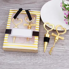 Золотое любовное сердце пробка для бутылки вина и напитков штопор открывалка набор сувенир 899